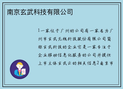 南京玄武科技有限公司